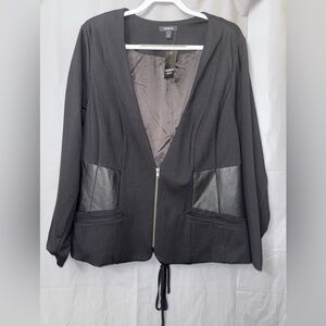 NWT Torrid Ponte Faux Leather Corset Blazer Size 4